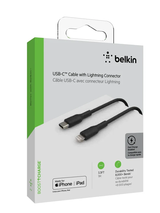 Cable Belkin USB-C a Lightning - 1M - Mixit - Negro - Image 4