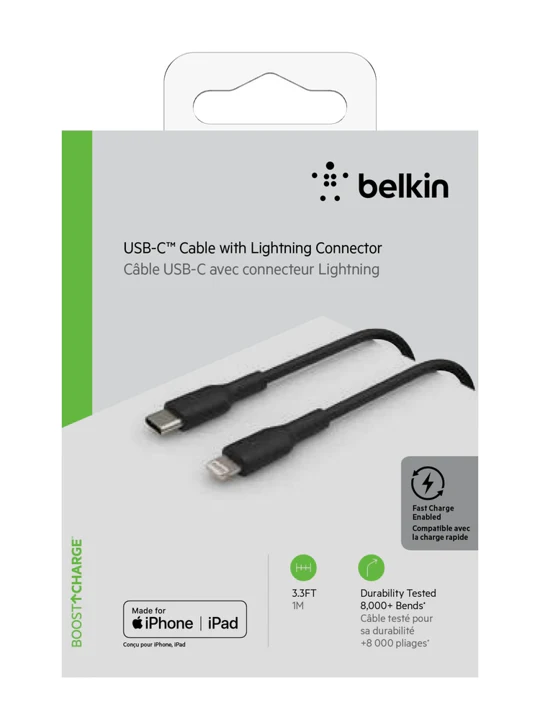 Cable Belkin USB-C a Lightning - 1M - Mixit - Negro - Image 5
