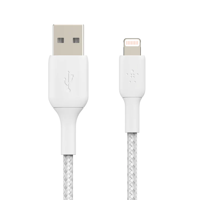Cable Belkin Braided USB-A a Lightning - Blanco - Image 3