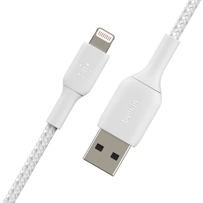Cable Belkin Braided USB-A a Lightning - Blanco - Image 4