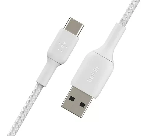 CABLE BELKIN BRAIDED USB-C/USB-A 2M WH - Image 2