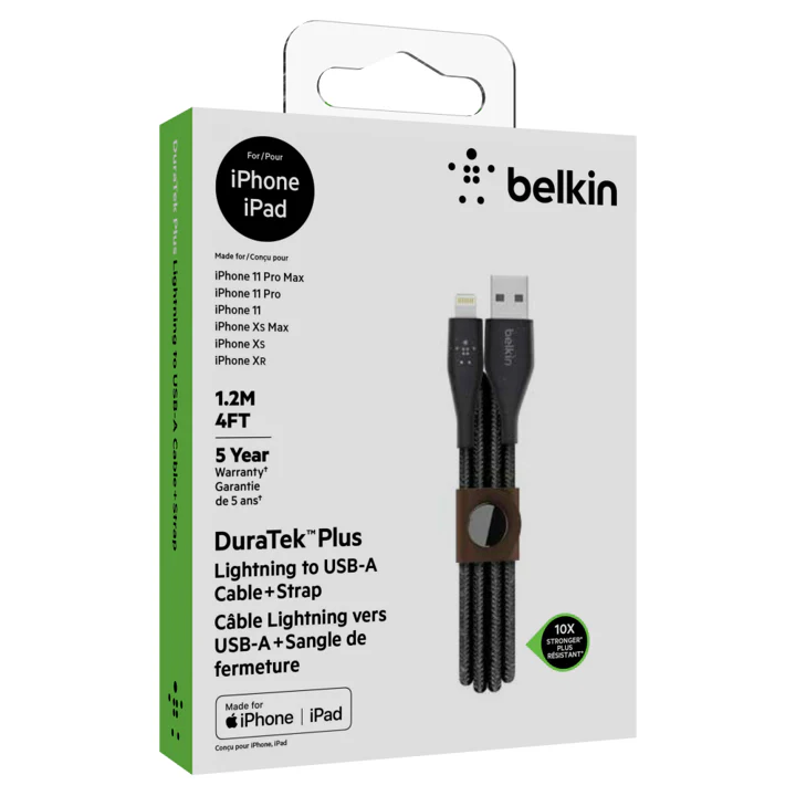 Cable Belkin USB-A a Lightning - 1.2M - DuraTek Plus - Negro - Image 4