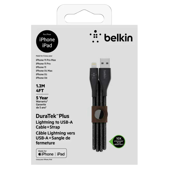 Cable Belkin USB-A a Lightning - 1.2M - DuraTek Plus - Negro - Image 5