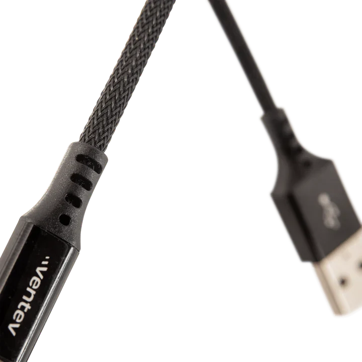 Cable de Aleacion Ventev de USB-A a Lightning de 4 pies - Negro Azabache - Image 2