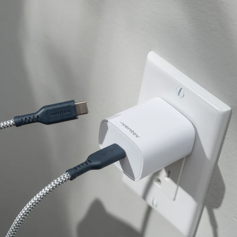 CABLE VENTEV BRAIDED USB-C A USB-C 1.8M GRY - Image 3