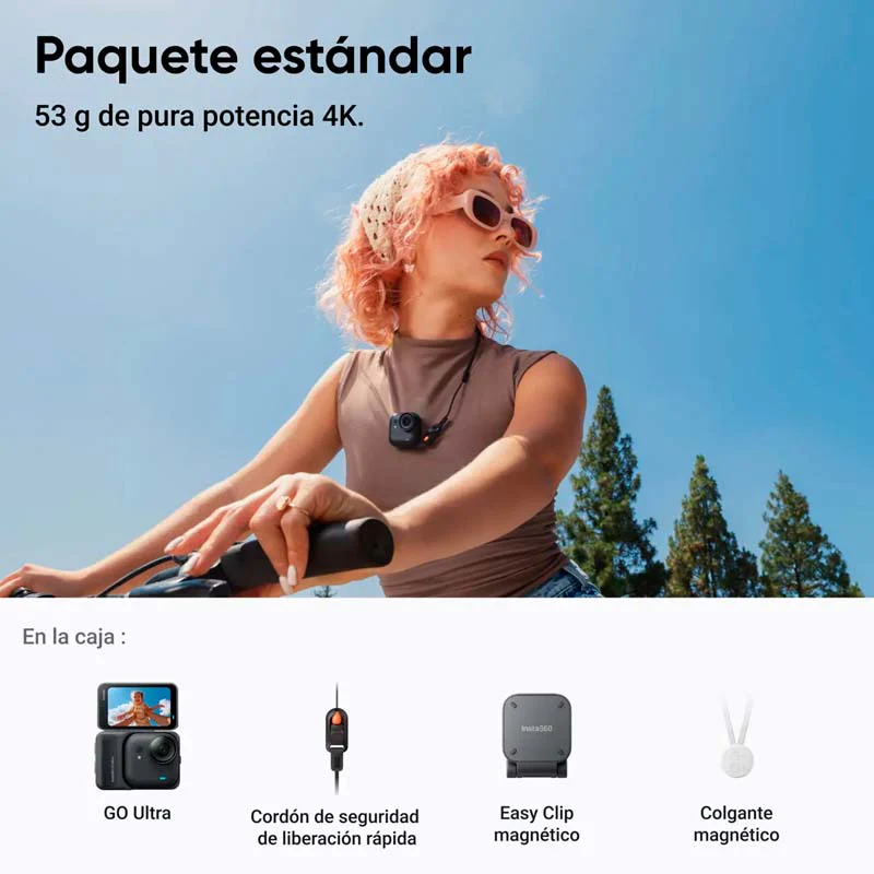 CAMARA DE ACCION INSTA360 GO ULTRA 4K BUNDLE BTH USB WIFI BLACK - Image 6