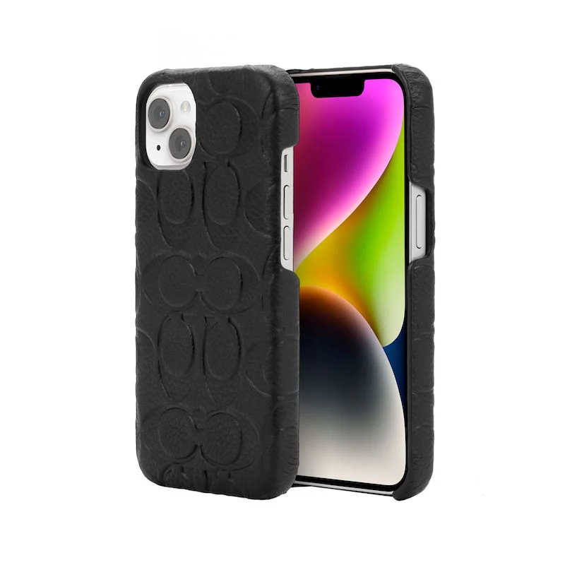 Case Coach Slim Envoltura De Cuero En Relieve Para iPhone 14- Negro - Image 2