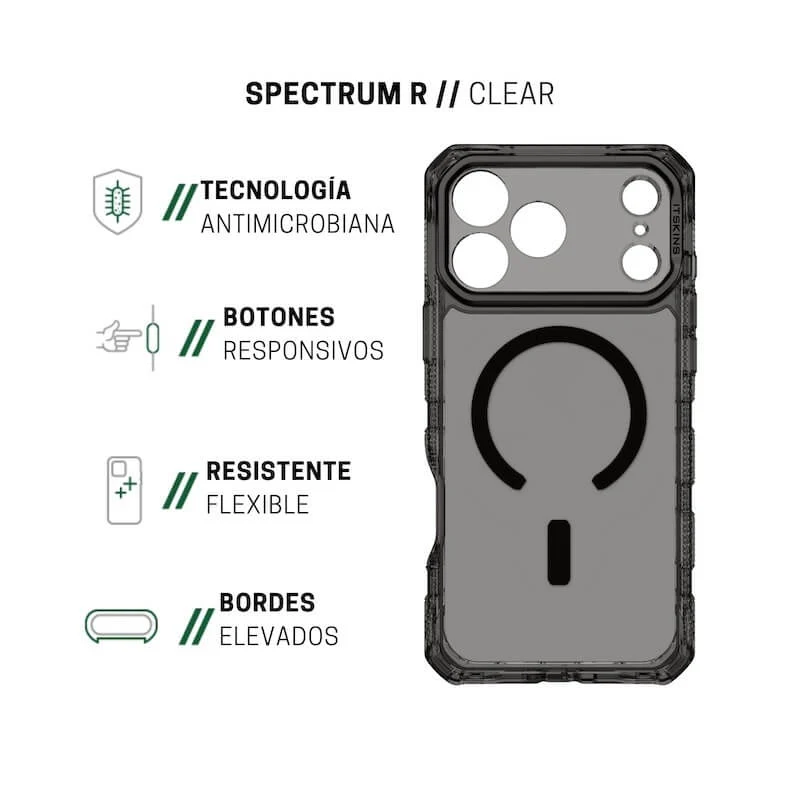 CASE ITSKINS SUPREME R CLEAR MAGSAFE IPHONE 17 PRO GRAPHITE - Image 5