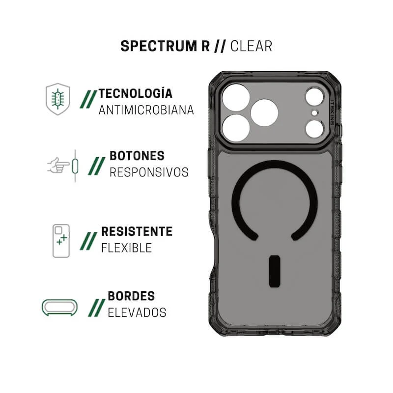 CASE ITSKINS SUPREME R CLEAR MAGSAFE IPHONE 17 PRO MAX GRAPHITE - Image 5