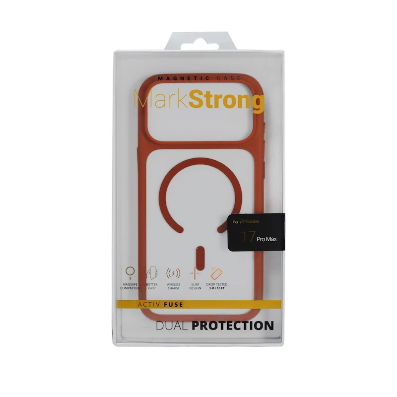 CASE MARKSTRONG IPHONE 17 PRO MAX CLEAR/ORANGE - Image 4