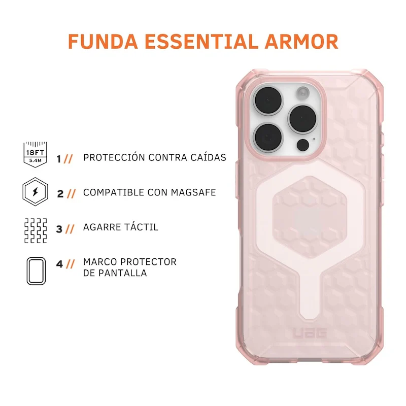 CASE UAG ESSENTIAL ARMOR IPH 16 PR PNK - Image 3
