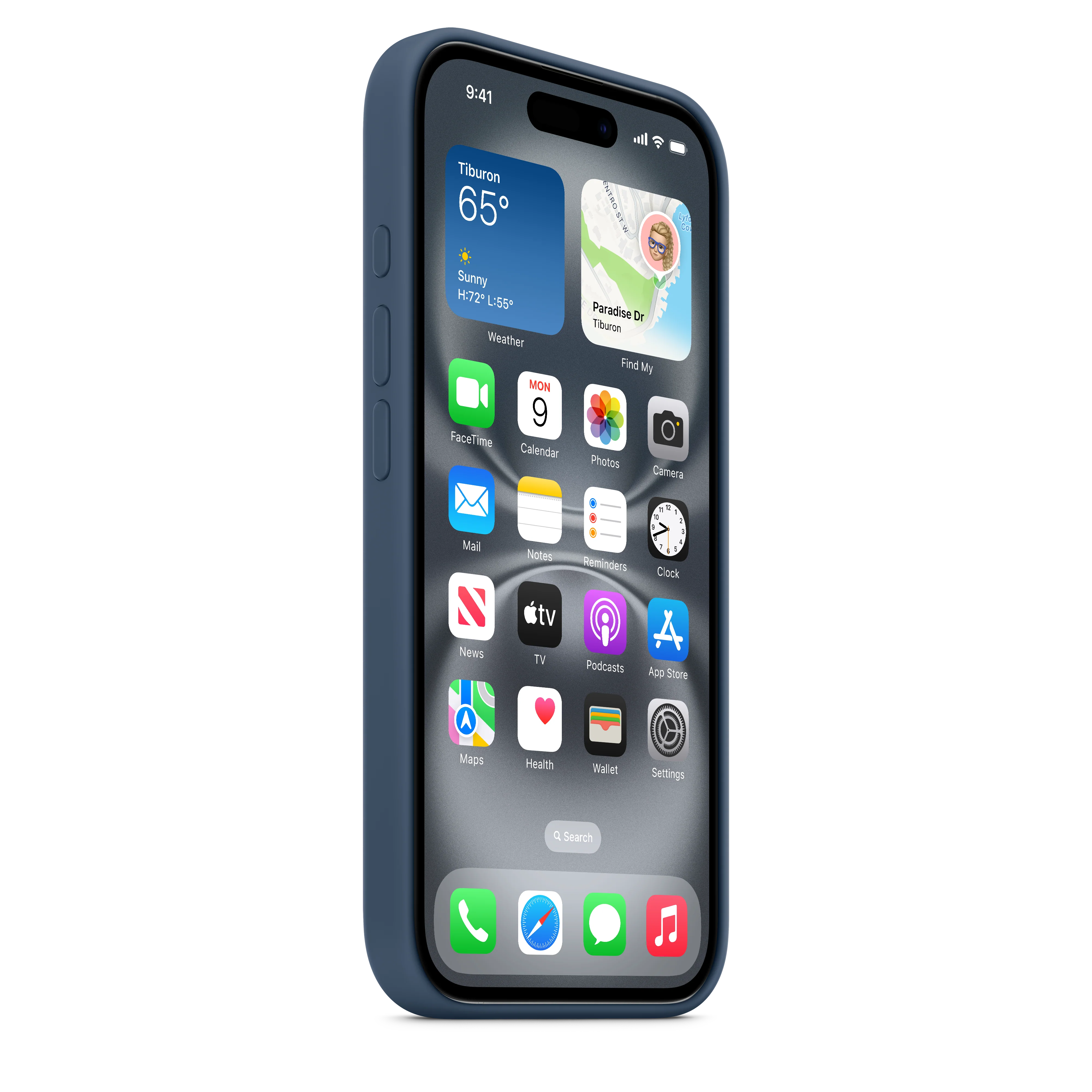 Funda de silicón con MagSafe para el iPhone 16 - Azul denim - Image 5