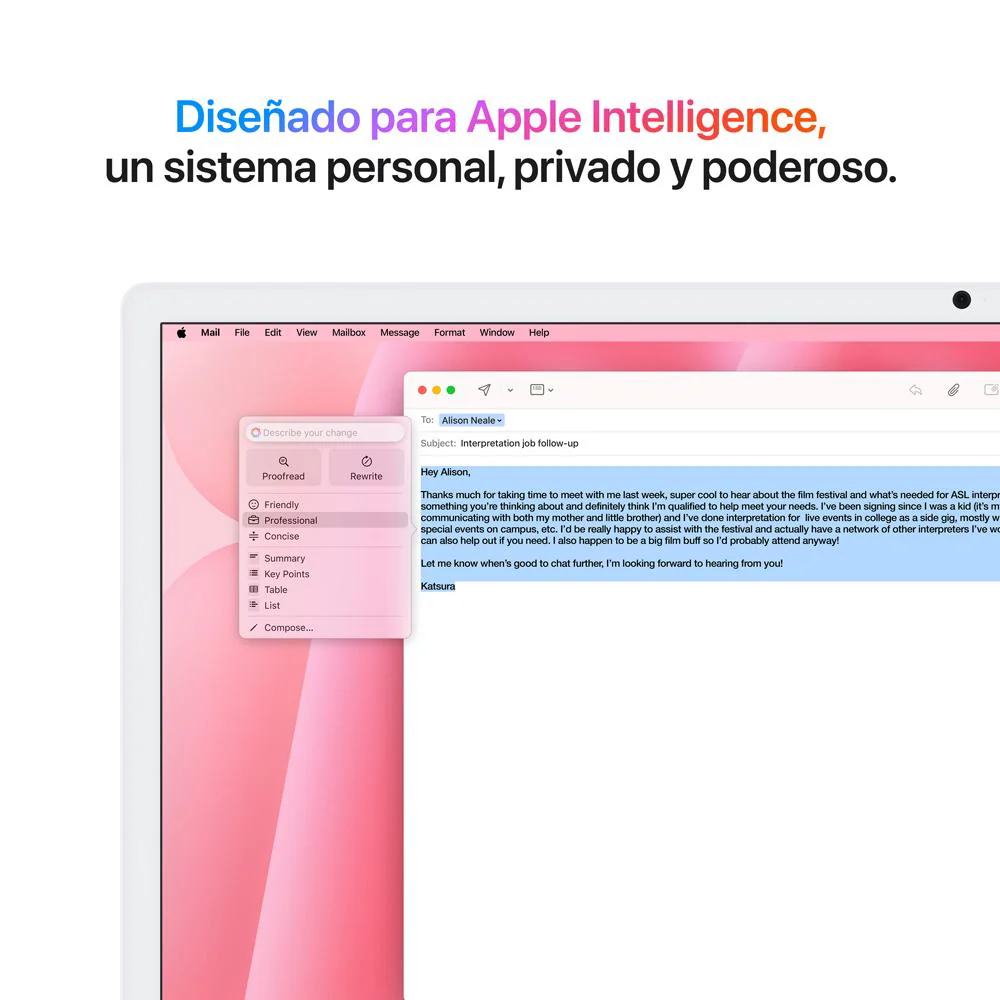 iMac con pantalla Retina 4,5K de 24 pulgadas: Chip M4 de Apple con CPU de 10 núcleos y GPU de 10 núcleos, 512 GB SSD - Rosa - Image 5