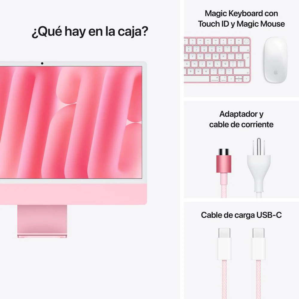 iMac con pantalla Retina 4,5K de 24 pulgadas: Chip M4 de Apple con CPU de 10 núcleos y GPU de 10 núcleos, 512 GB SSD - Rosa - Image 9