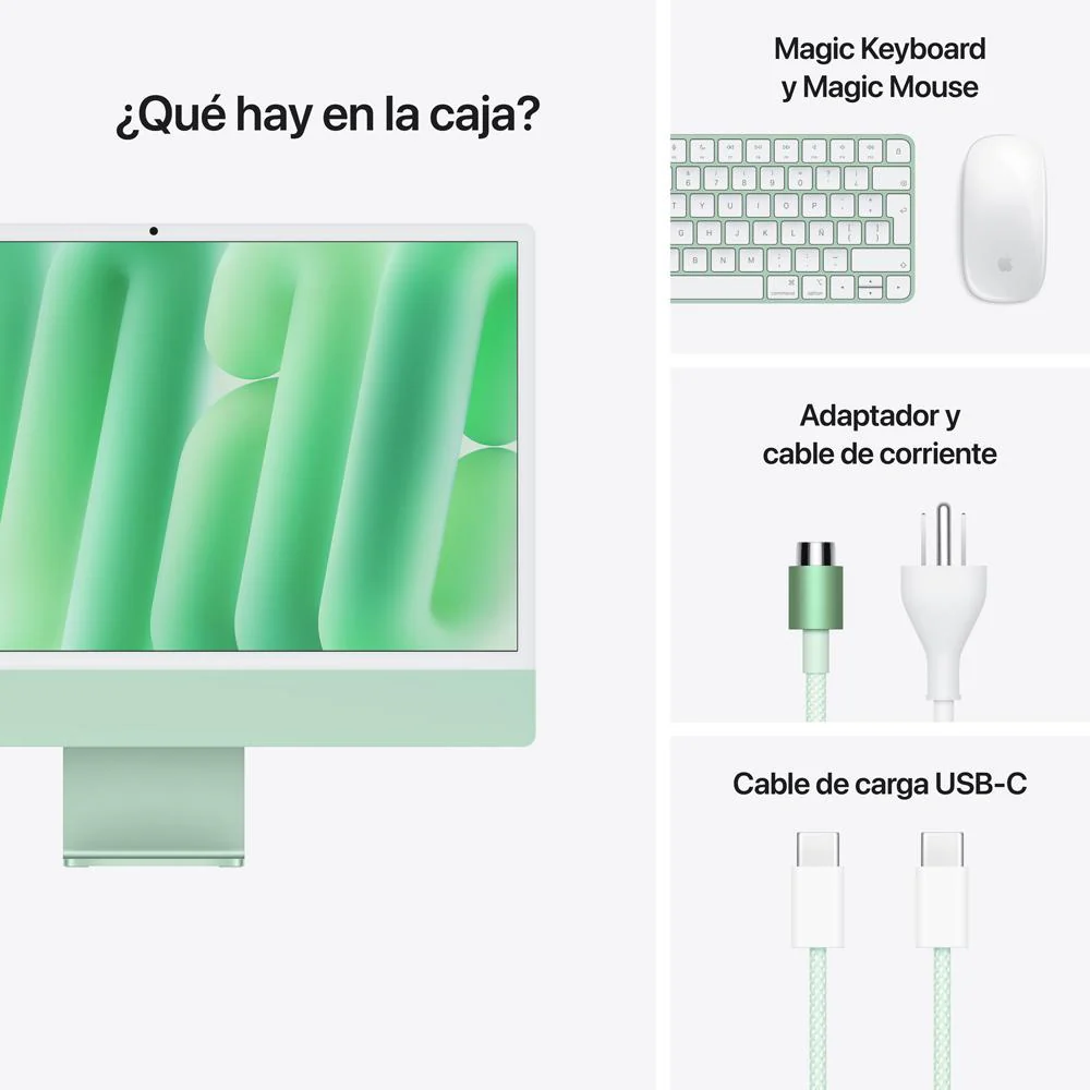 iMac con pantalla Retina 4,5K de 24 pulgadas: Chip M4 de Apple con CPU de 8 núcleos y GPU de 8 núcleos, 256 GB SSD - Verde - Image 9