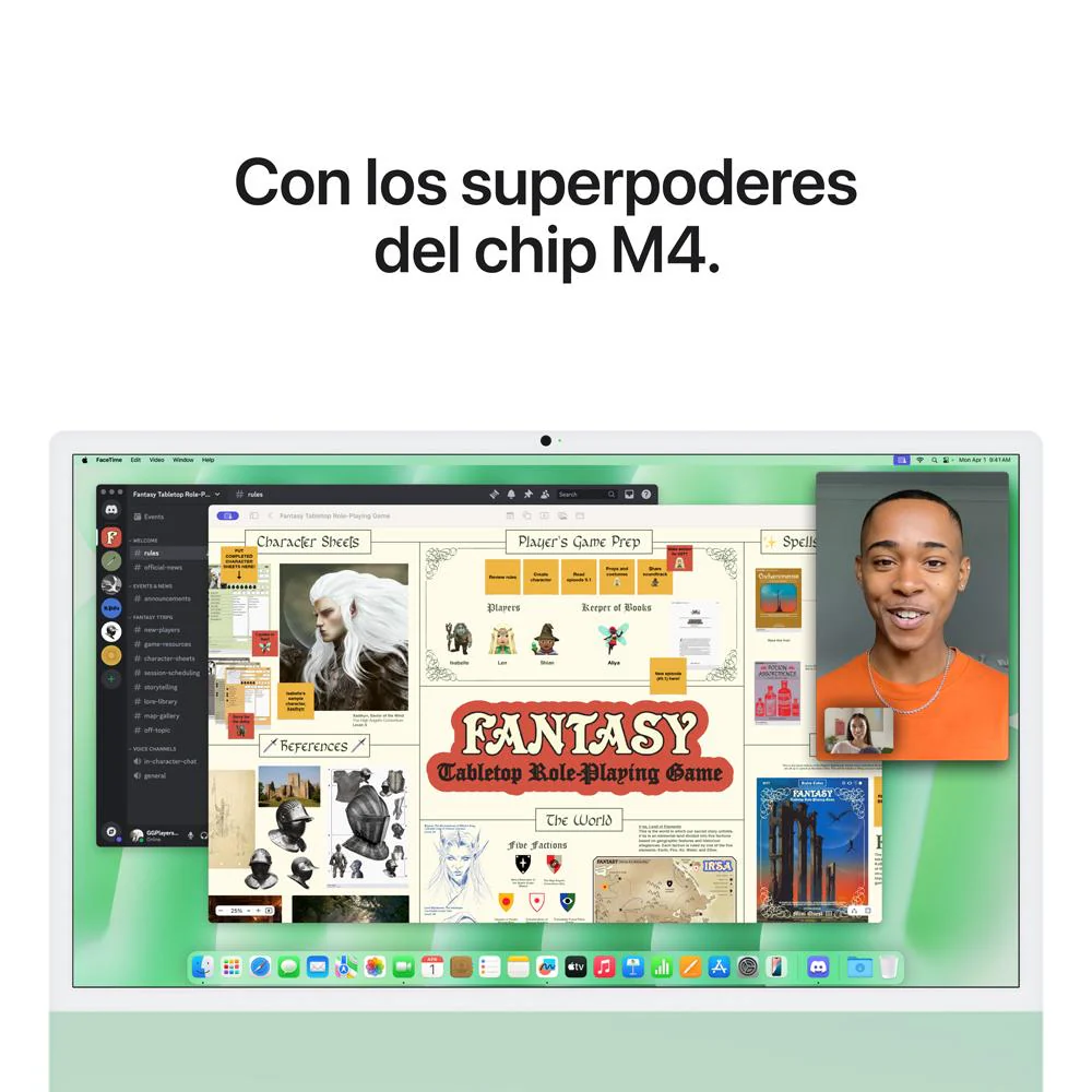 iMac con pantalla Retina 4,5K de 24 pulgadas: Chip M4 de Apple con CPU de 10 núcleos y GPU de 10 núcleos, 256 GB SSD - Verde - Image 6