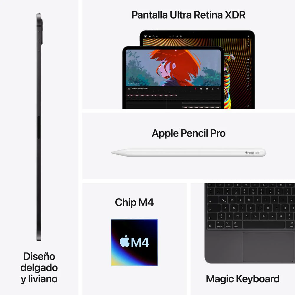 iPad Pro de 13 pulgadas Wi-Fi 1 TB Vidrio estándar - Negro espacial (M4) - Image 9