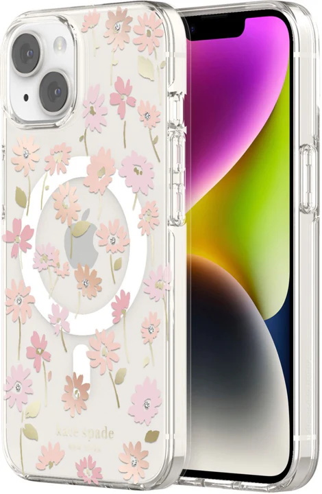 Case Kate Spade NY HD MagSafe Para iPhone 13/14 – Flores/transparente - Image 6