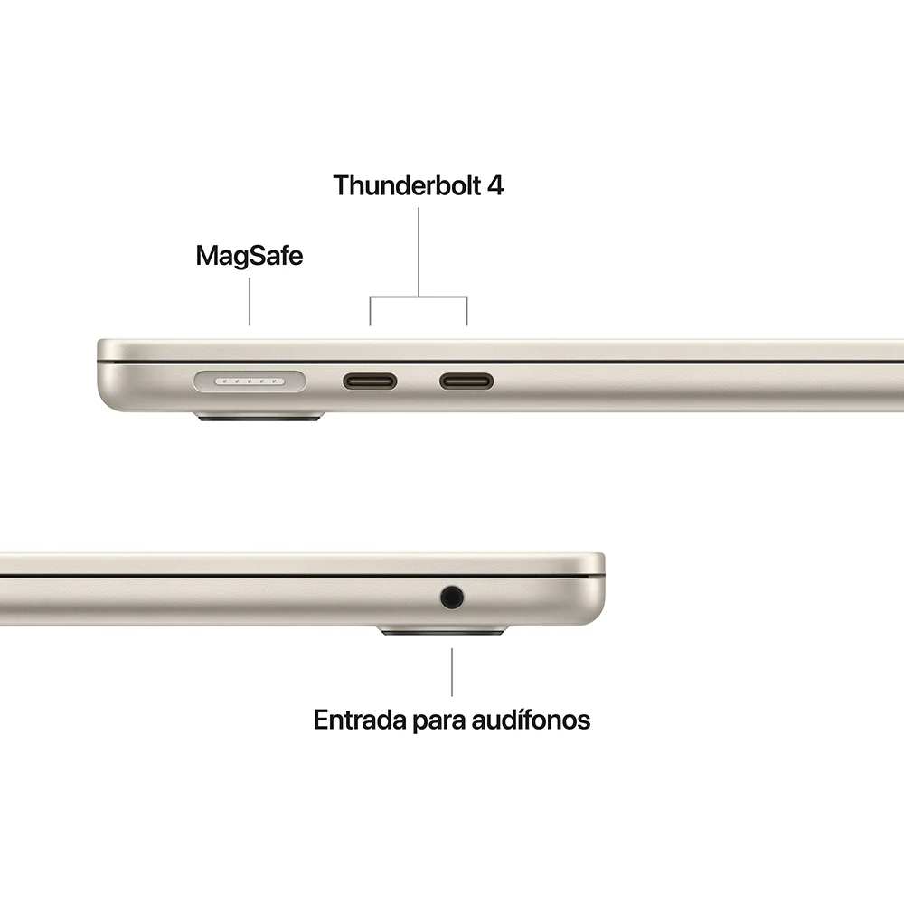 MacBook Air de 13 pulgadas: Chip M4 de Apple con CPU de 10 núcleos y GPU de 10 núcleos, 512 GB SSD - Blanco estrella - Image 7