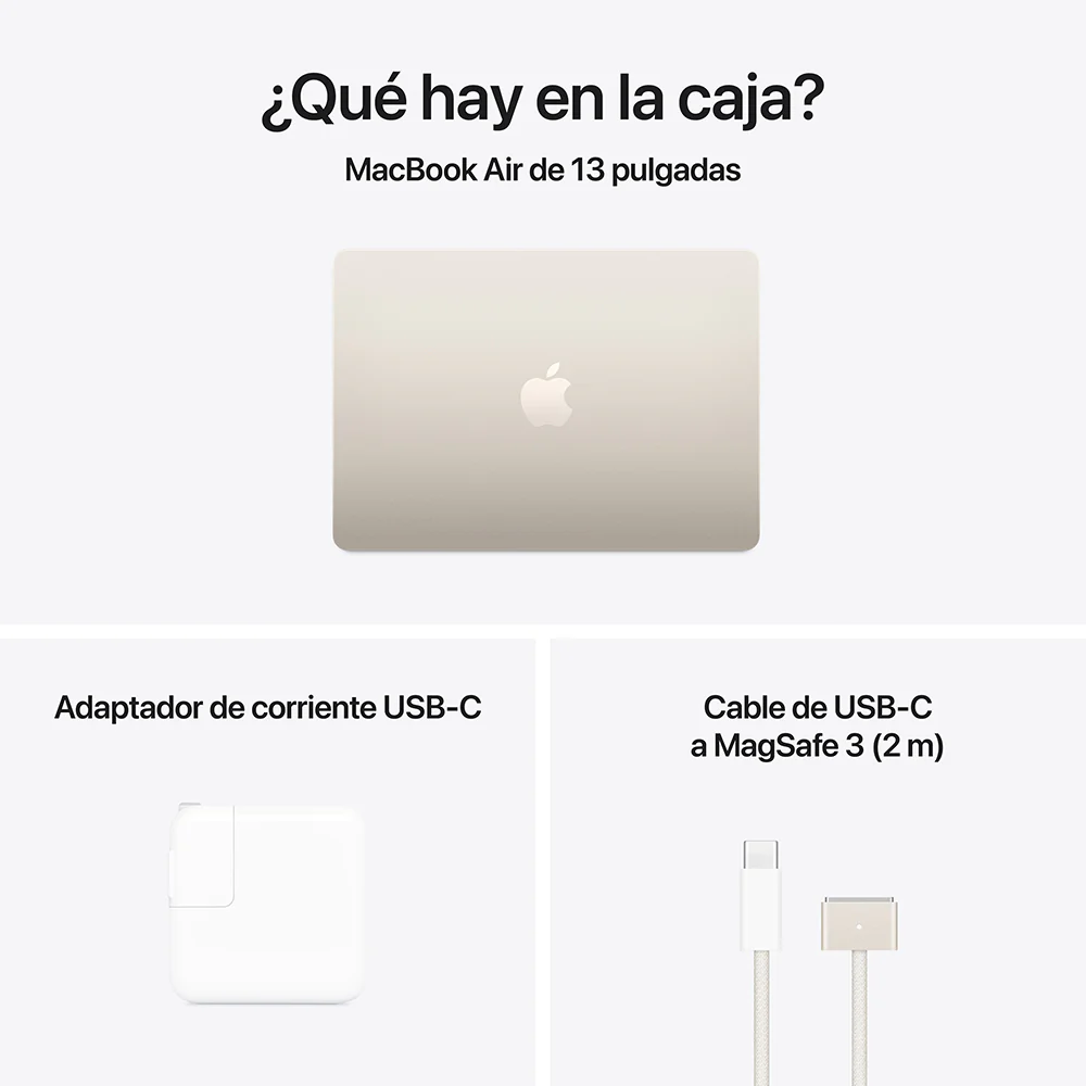 MacBook Air de 13 pulgadas: Chip M4 de Apple con CPU de 10 núcleos y GPU de 10 núcleos, 512 GB SSD - Blanco estrella - Image 11