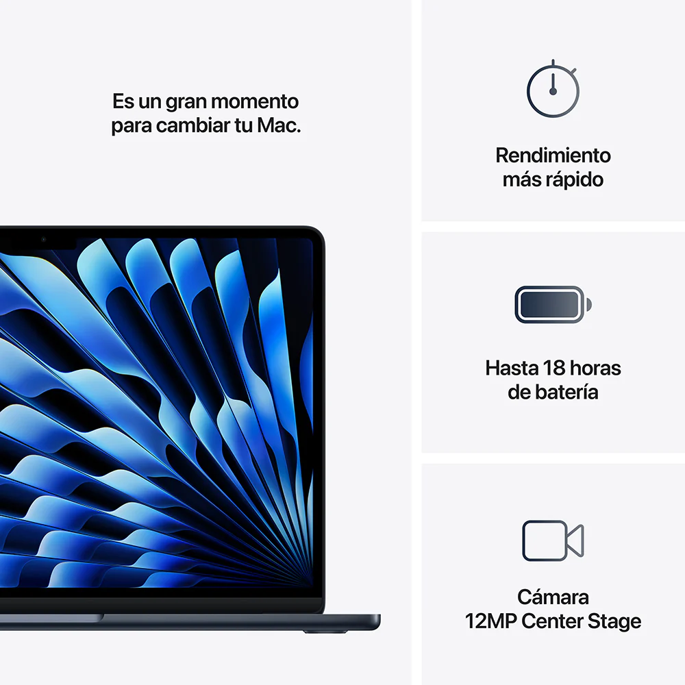 MacBook Air de 13 pulgadas: Chip M4 de Apple con CPU de 10 núcleos y GPU de 10 núcleos, 512 GB SSD - Azul medianoche - Image 10