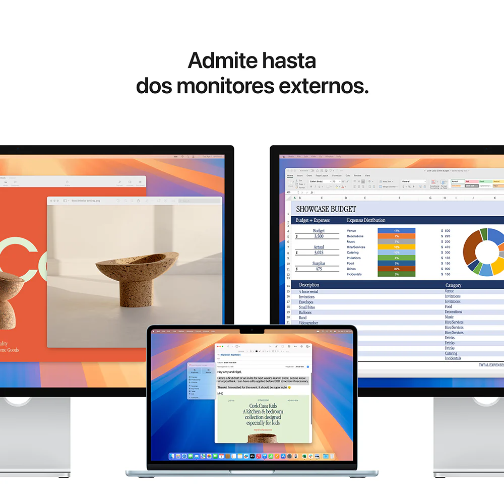 MacBook Air de 13 pulgadas: Chip M4 de Apple con CPU de 10 núcleos y GPU de 10 núcleos, 512 GB SSD - Azul medianoche - Image 9