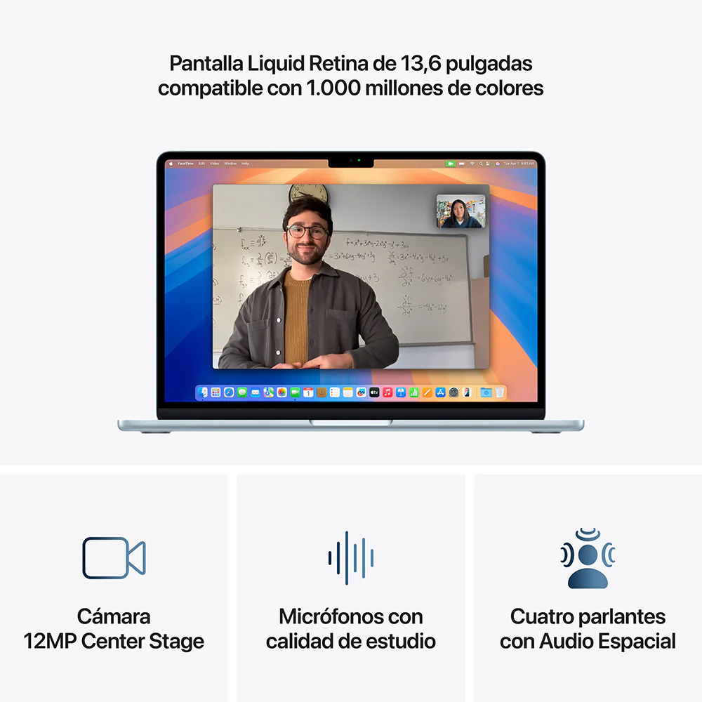 MacBook Air de 13 pulgadas: Chip M4 de Apple con CPU de 10 núcleos y GPU de 8 núcleos, 256 GB SSD - Azul cielo - Image 5