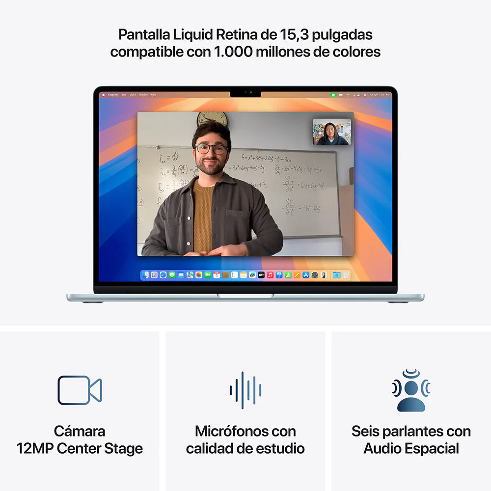 MacBook Air de 15 pulgadas: Chip M4 de Apple con CPU de 10 núcleos y GPU de 10 núcleos, 256 GB SSD - Azul cielo - Image 5