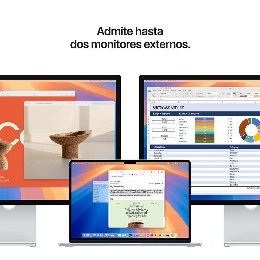 MacBook Air de 15 pulgadas: Chip M4 de Apple con CPU de 10 núcleos y GPU de 10 núcleos, 256 GB SSD - Azul cielo - Image 9