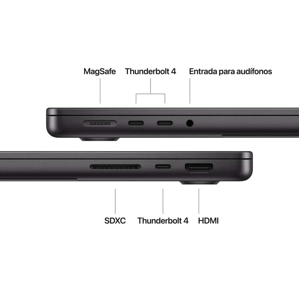 MacBook Pro de 14 pulgadas: Chip M4 de Apple con CPU de 10 núcleos y GPU de 10 núcleos, 512 GB SSD - Negro espacial - Image 7