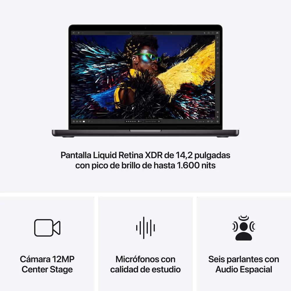 MacBook Pro de 14 pulgadas: Chip M4 Pro de Apple con CPU de 12 núcleos y GPU de 16 núcleos, 512 GB SSD - Negro espacial - Image 6