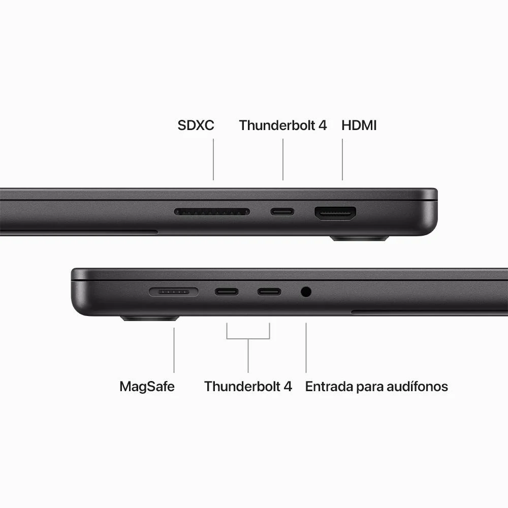 MacBook Pro de 16 pulgadas: Chip M3 Pro de Apple con CPU de 12 núcleos y GPU de 18 núcleos, 512 GB SSD - Negro espacial - Image 6