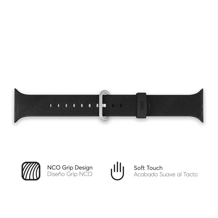 Correa de Silicona NCO ActiveLoop para Apple Watch S7 de 45mm - Negro