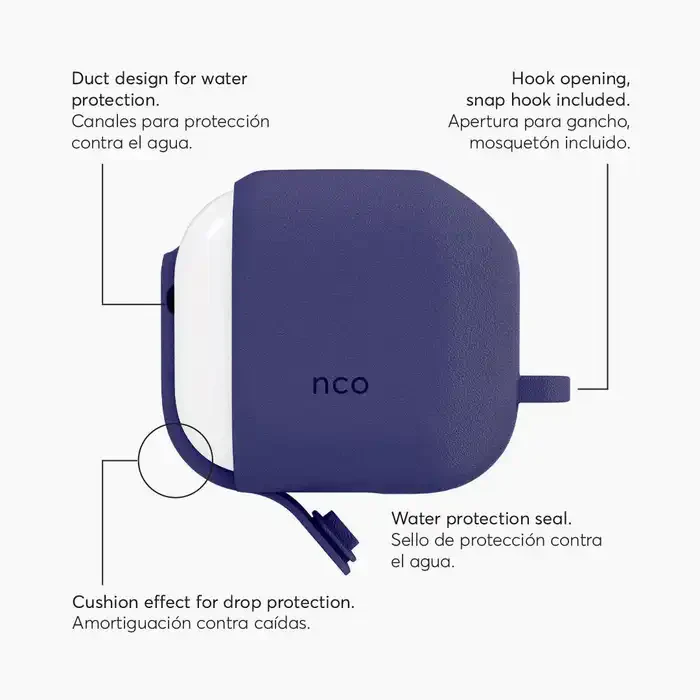 Case de Silicona NCO Para AirPods de 3 Generación - Azul Marino - Image 4