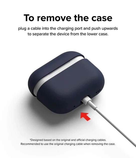 Case De Silicona RINGKE Para AirPods Pro  (2º) - Azul Medianoche - Image 2