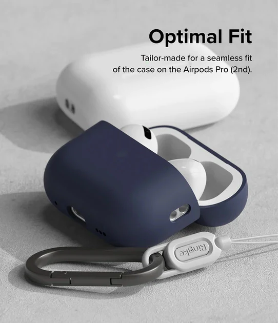 Case De Silicona RINGKE Para AirPods Pro  (2º) - Azul Medianoche - Image 3
