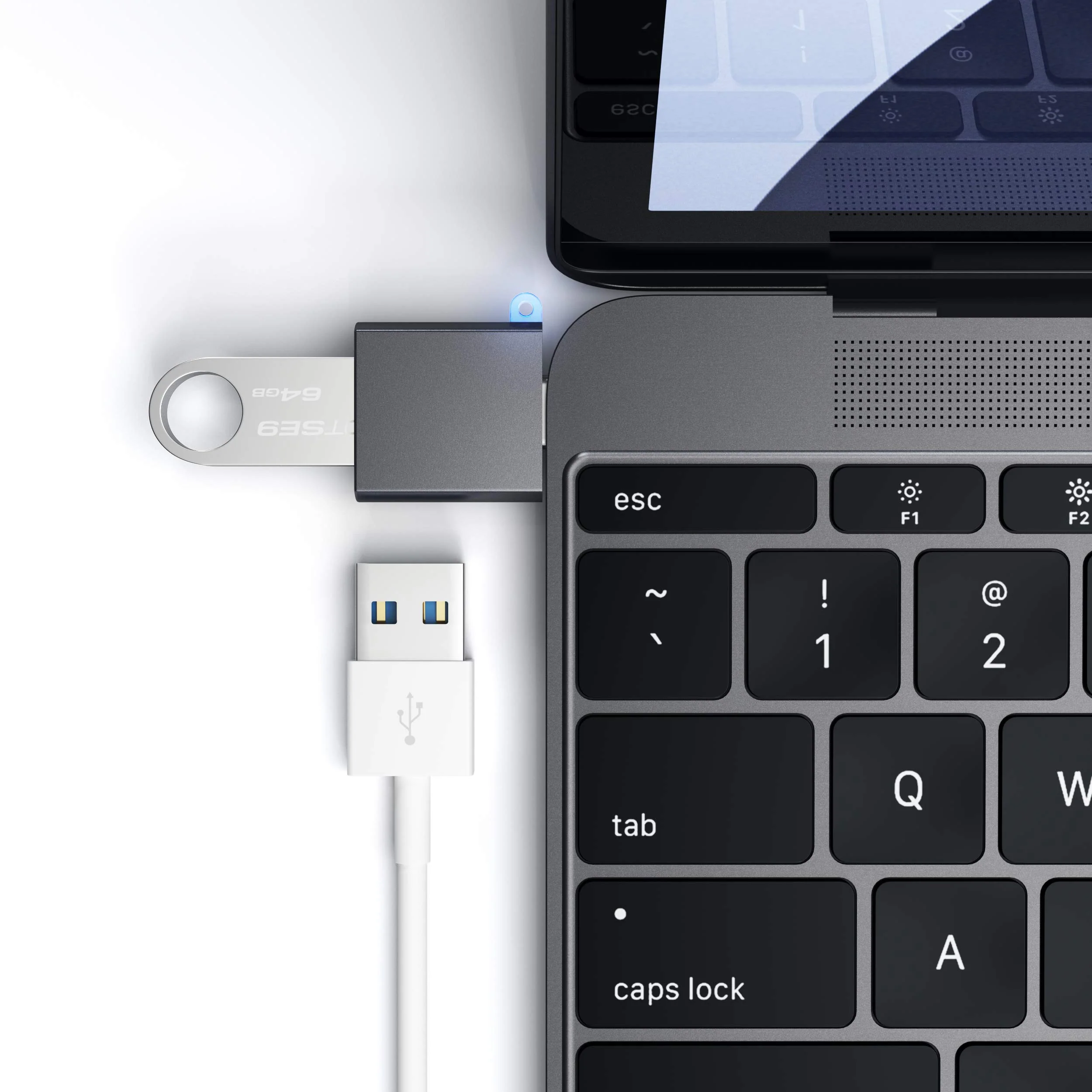 SATECHI ALUM USB-C TO USB-A ADAPTER - Image 2