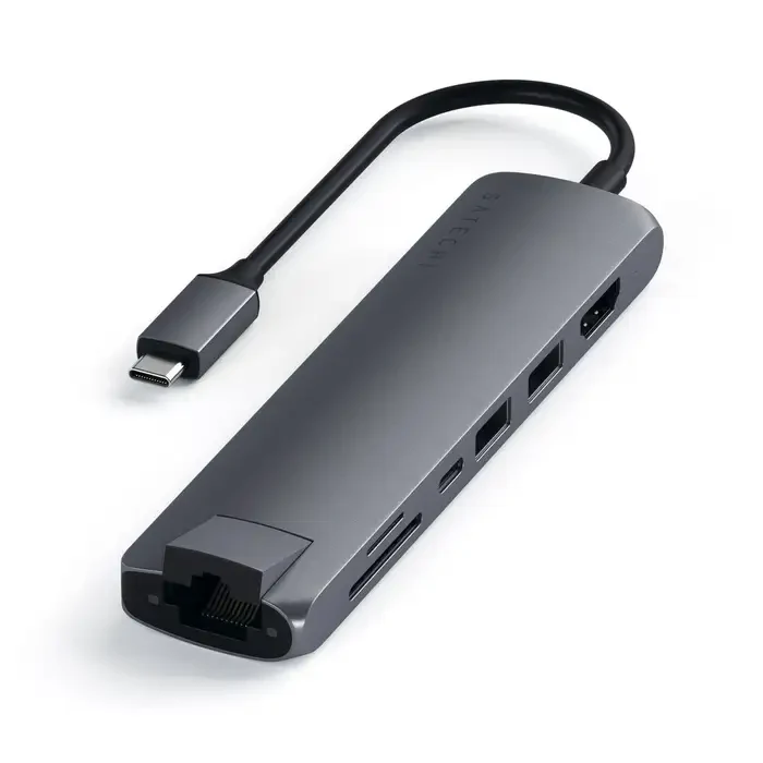 Adaptador Multipuerto SATECHI USB-C y ETHERNET - Gris Espacial - Image 3