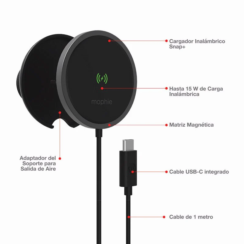 Soporte de Carga MOPHIE SNAP + VENT MOUNT Para carro - Negro - Image 3