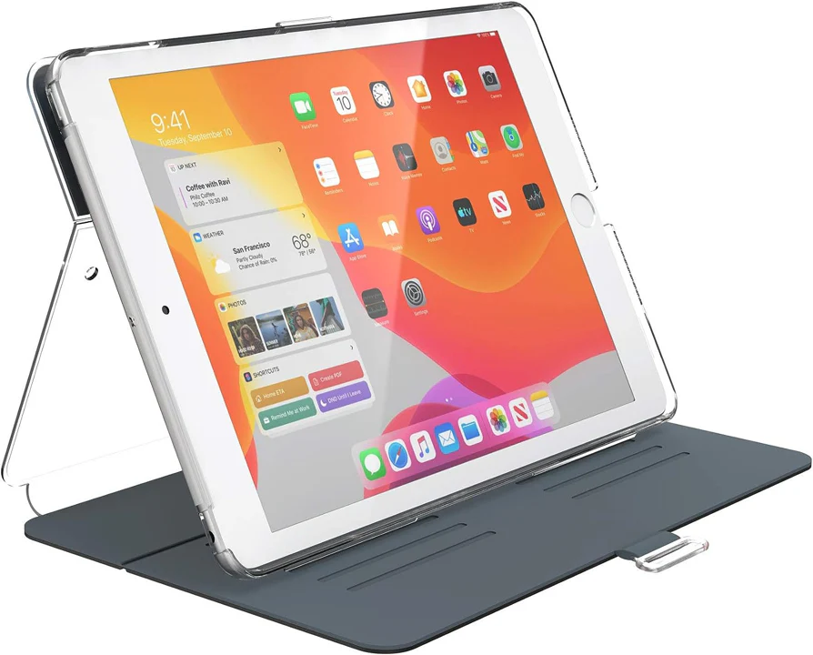 Case SPECK BALANCE Folio Clear para iPad Pro 10.2 - Gris metalico/transparente - Image 4