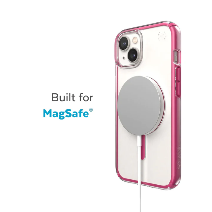 Case SPECK PRESIDIO CLEAR con MagSafe Para iPhone 13/14 - Rosado - Image 3