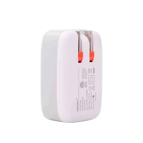 Cargador de pared Ventev doble USB-C y USB-A de 27 W - Blanco - Image 2