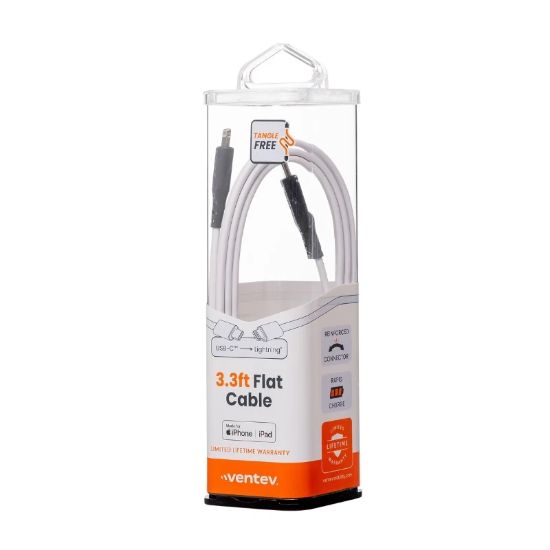 VENTEV FLAT USBC TO  LIGHTNING CABLE 3FT - Image 4