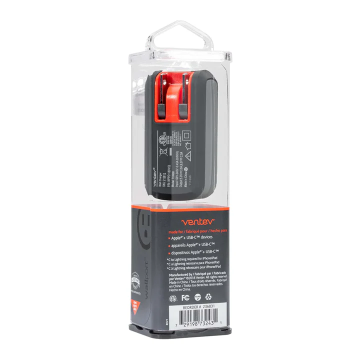 Cargador de pared Ventev PD 18W Wallport PD1180 USB C - Gris - Image 3
