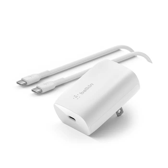Cargador de pared BELKIN USB-C PD 3.0 PPS de 30 W + cable USB-C a USB-C - Blanco - Image 3